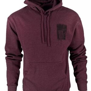 Men's Maroon Hoodie with Flag Graphic